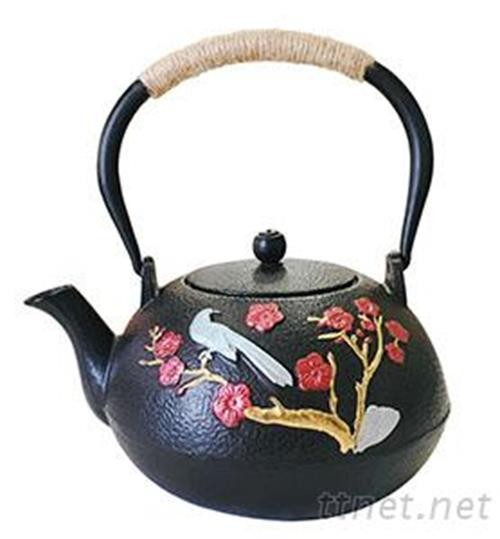 1.2L铸铁茶壶(双铁红叶孔雀)